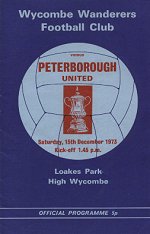 Wycombe v Posh programme - December 1973