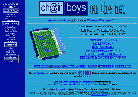 Chairboys on the Net - May 1997