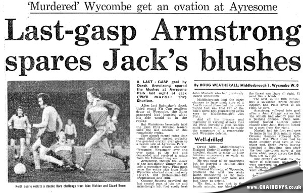 Middlesbrough v Wycombe - report from Middlesbrough press