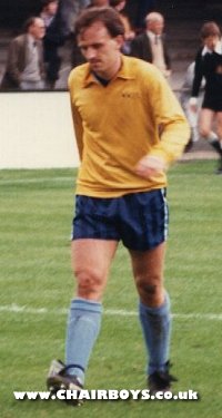 Noel Ashford during his rare ten minute spell in goal for the Wanderers