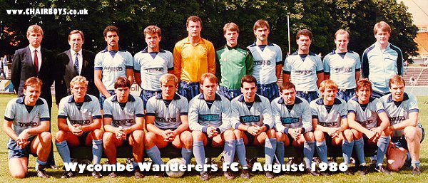 Wanderers official team photo August 1986