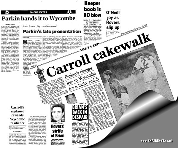 How some of the national newspapers described Wycombe's victory at Twerton Park