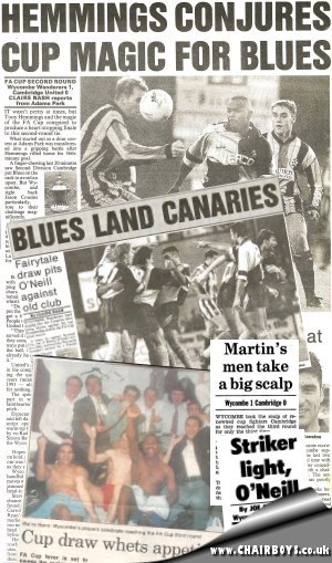 Wycombe v Cambridge United press cuttings