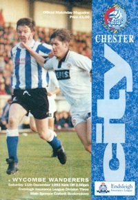 Chester v Wycombe programme - 11th December 1993