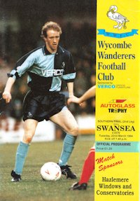 Wycombe v Swansea programme - 22nd March 1994