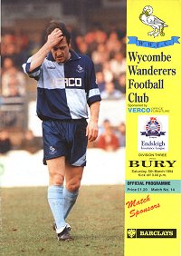 Wycombe v Bury programme - 5th March 1994