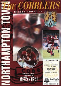 Northampton Town v Wycombe programme - 9th October 1993