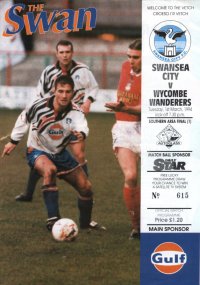 Swansea v Wycombe programme - 1st March 1994