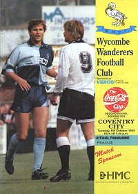 Coventry v Wycombe v Coventry programme - 5th October 1993