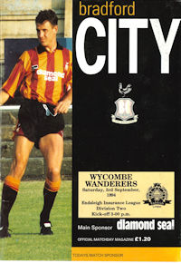 Bradford City v Wycombe - programme cover