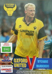 Oxforfd United v Wycombe programme - December 1994