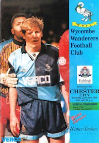 Wycombe v Chester programme cover - showing Steve McGavin