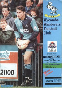 Wycombe v Birmingham City programme cover