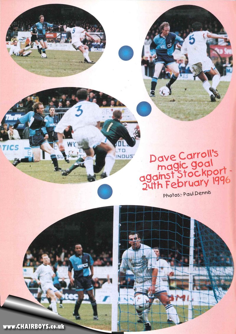 Wycombe v Stockport County pictures by Paul Dennis as published in Wycombe programme - Click to enlarge