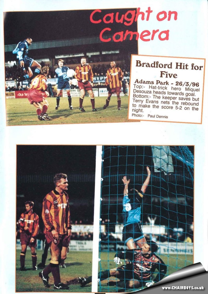 Wycombe v Bradford pictures by Paul Dennis as published in Wycombe programme - Click to enlarge