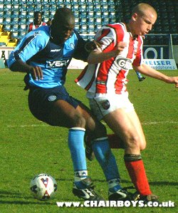 Richard Harris in action against Brentford at Adams Park