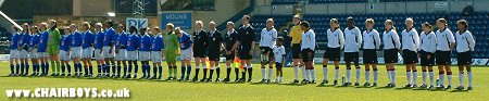 The teams line-up before the final at Adams Park