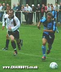 Ryan Parsons about to cross the ball for Dixon to score