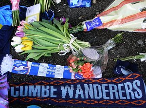 Tributes left at Adams Park for Mark