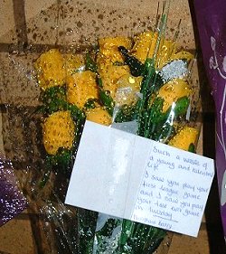 Tributes left at Adams Park for Mark
