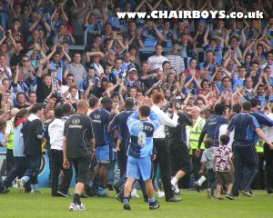 The Valley End salute the players on their promotion - AKA Thank **** for that