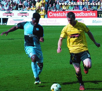 Fred Onyedinma in action at Burton