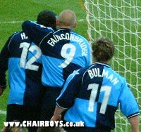 Celebrations following the opening goal