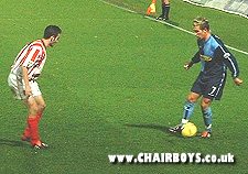 Darren Currie on the ball against Brentford