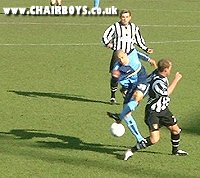 Nathan Tyson has a strike on goal versus County