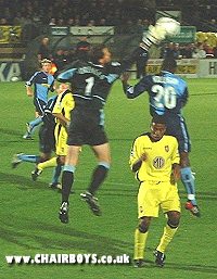 A rare piece of action for Villa keeper Thomas Sorenson