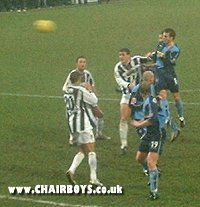 Joe Burnell goes close in the dying stages against Notts County