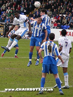 Will Antwi battles for header against Chester