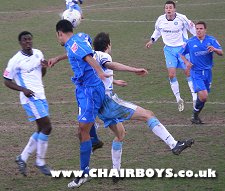 Will Antwi in action on his Wanderers debut