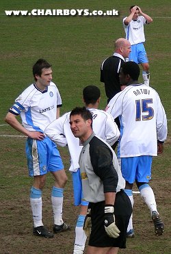 Disaster at Moss Rose - Frank Talia and other Wycombe can't believe the penalty decision