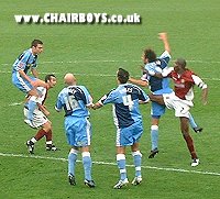 Action against Northamton Town in the FA Cup