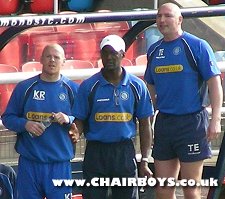 Keith Ryan, Steve Brown and Terry Evans at Rushden