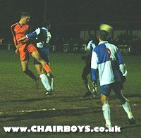 Luke Oliver heads just wide against Burnham