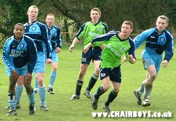Wanderers Under 17's in action against Peterborough - Wycombe players left to right - Leon Gordon, Alfie Patterson, Robert Tungatt and Andy Reilly