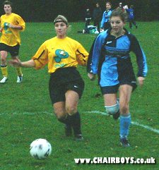 Su OAkley bearing down on goal