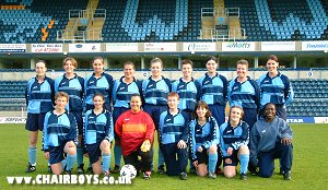 Wanderers Ladies line at Adams Park in April 2002