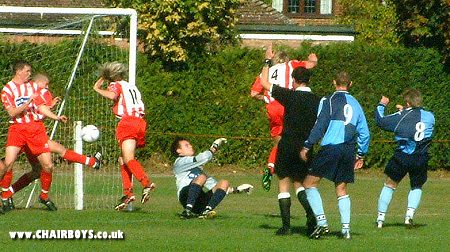 Matty Fox (No.8) fires in a free-kick for Wanderers opening goal