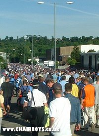 Crowds leaving Adams Park