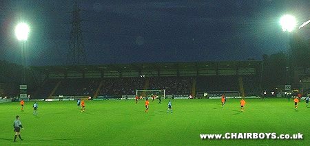Lights on at Adams Park - picture Chairboys on the Net
