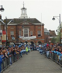 Wycombe fans in the High Street waiting to greet the heroes - picture Paul Lewis