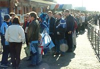 Fans set off from High Wycombe station - picture Paul Lewis