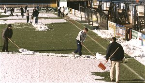 Pitch clearing begins - picture Paul Dennis